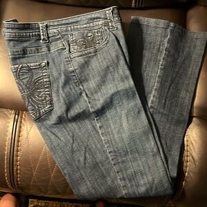 Women's Lee Jeans, Slender Secret Lower on the waist, sz 16, Blue denim